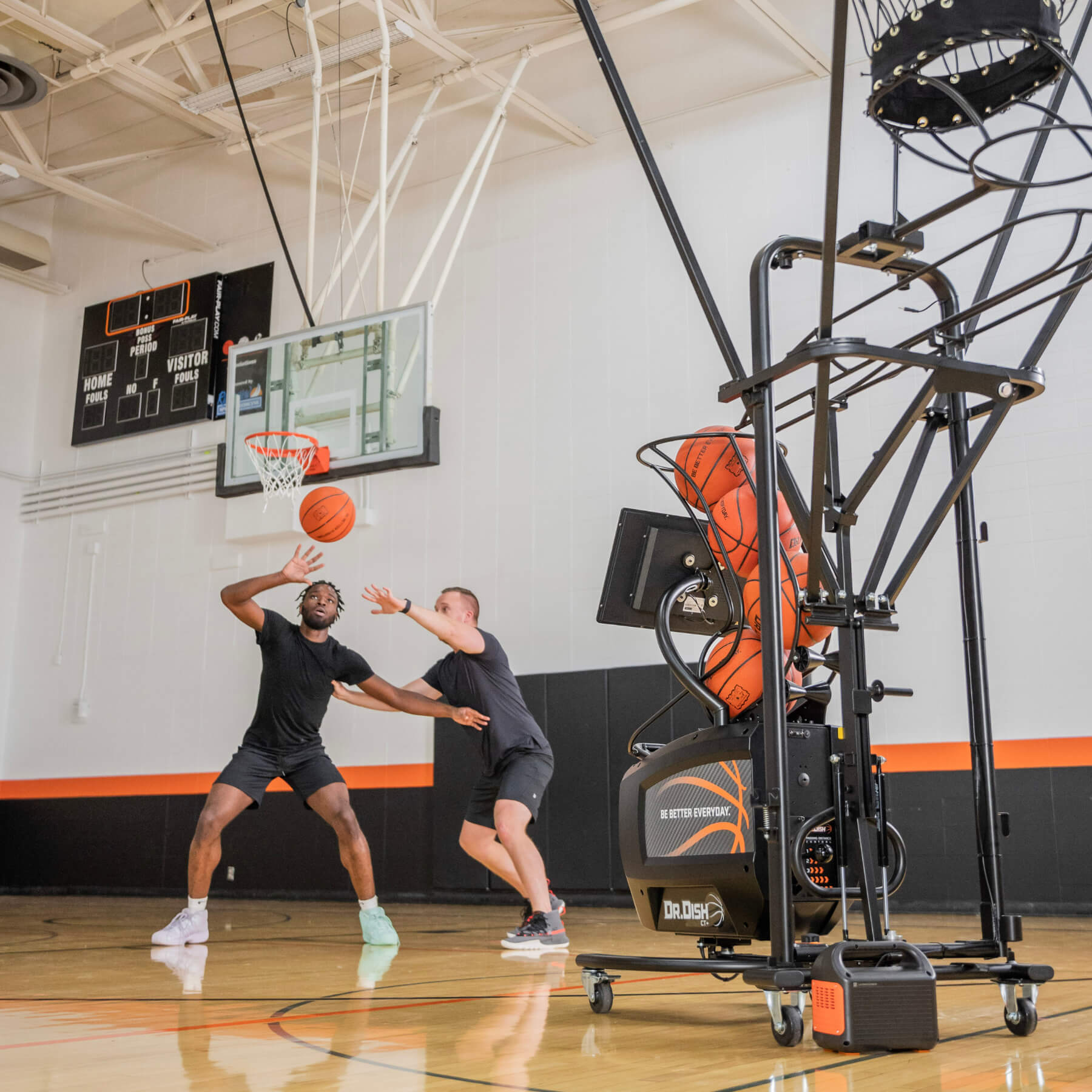 Dr. Dish Basketball Shooting Machine Swivel Net System Trains Players Aways from the Basket